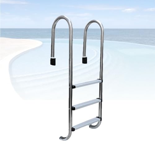 Poolleiter, mit 3-stufigen Edelstahlpedalen und Armlehne, for Wasserparks mit eingebauten Pools, einfache Installation(3-steps1.0mm) von KZKZK