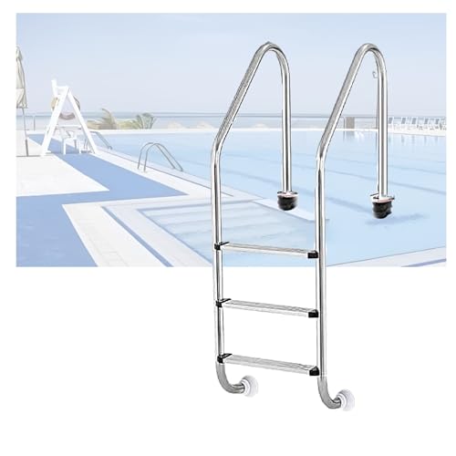 Schwimmbadleiter, 2/3-stufige Edelstahltreppe, einfache Installation for Innen-/Außenpool, Gewichtskapazität 550 Pfund(2-steps1.0mm) von KZKZK