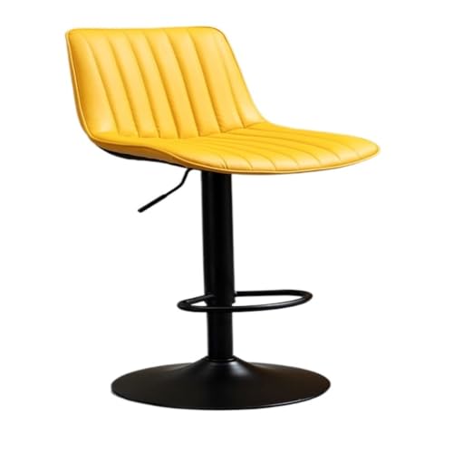 KZLJLJY Bar StüHle Heben Sie den drehbaren Barstuhl an, den einfachen, leichten, luxuriösen Hochhocker, den Barstuhl mit der vorderen Theke und der Rückenlehne Bar Chair (Color : Yellow, Size : A) von KZLJLJY