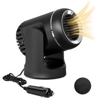 (Schwarz) 12 V 120 W Auto-Heizlüfter, 2-in-1-Auto-Heizlüfter, Demister mit Anti-Rutsch-Matte, tragbarer Auto-Defroster, schnelles Aufheizen von KZQ
