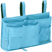 1 Aufbewahrungstasche für Etagenbetten (hellblau), Hängebett-Organizer-Tasche, 8 Taschen, für Studentenwohnheimbett, Krankenhausbett, Babybettgitter, von KZQ