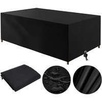 1 Stück 210D Gartentisch-Abdeckung (schwarz) Outdoor-Gartenmöbel-Abdeckung 210 x 110 x 70 cm Oxford wasserdicht Winddicht UV-Schutz Rechteckige von KZQ