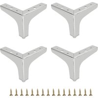 10 cm Metall-Sofabeine, 4 Stück, moderne Möbelbeine, Sofa-Schrankbeine, DIY-Möbelerhöhungsfüße, Ersatzbeine für TV-Schrank, Sofa-Schrank, Silber von KZQ