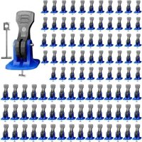 100-teilige Fliesennivellierkeile, Fliesennivelliersystem-Set, mit 100 Ersatz-Stahlnadeln, für die Installation von Boden- und Wandfliesen - Blau von KZQ