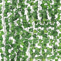 12er-Pack künstliche Efeugirlande, künstliche Hängepflanzen, Wanddekoration, Kunstefeu, Weingirlande für Wohnzimmer, Schlafzimmer, Garten, Terrasse 12er-Pack künstliche Efeugirlande, künstliche Hängepflanzen, Wanddekoration, Kunstefeu, Weingirlande für Wohnzimmer, Schlafzimmer, Garten, Terrasse von KZQ