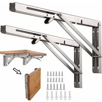 2 Stück Klapphalterungen – 8 Zoll – Klappbare Regalhalterungen aus Edelstahl – Maximale Belastung 50 kg – Silber von KZQ