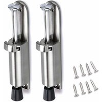 2 Stück Türstopper Türhalter Stopper Edelstahl Türblock mit Gummi (Silber) von KZQ