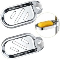 2 x Seifenschale für die Dusche, ohne Bohren – 22 m – ABS-Kunststoff – verstellbar – langlebig – für Dusche, Waschbecken und Küchenspüle von KZQ