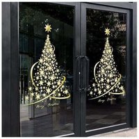 2er-Pack extra große Weihnachtsbaum-Aufkleber mit statischer Haftung für Glas, Fenster, Tür, Vitrine - KZQ 2er-Pack extra große Weihnachtsbaum-Aufkleber mit statischer Haftung für Glas, Fenster, Tür, Vitrine - KZQ von KZQ