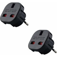 KZQ - 2er-Set – Englisch-auf-Französisch-Stecker-Adapter – Englisch-auf-Französisch-Adapter – Typ g auf Typ c – kompakt und leicht – schützt vor KZQ - 2er-Set – Englisch-auf-Französisch-Stecker-Adapter – Englisch-auf-Französisch-Adapter – Typ g auf Typ c – kompakt und leicht – schützt vor von KZQ