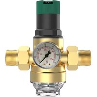 3/4 Zoll DN20 Wasserdruckminderer mit Manometer und Messing-Siebfilter, Druckregler, Überdruckventil, einstellbarer Wasserdruckminderer von KZQ