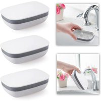 3 Stück Seifenschale aus Kunststoff, Reiseseifenbox, Seifenhalter, Seifenschale für Reisen, Wandern, Familie, Badezimmer, Schule, Fitnessstudio von KZQ