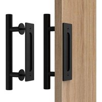30 cm Schiebetürgriff-Set, Schwarz, Schiebetürgriff, große rustikale Größe, geeignet für Tore, Garagen, Schränke von KZQ