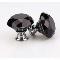 30 mm Kristall-Pomos mit Diamant-Design für Schränke, Schränke und Türen, 10 Einheiten (schwarz) - KZQ von KZQ