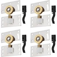 KZQ - 4 Sätze Edelstahl-Schiebetürrollen, Gleitschienenrad, Schiebetürbeschläge für Kleiderschrank, Schrank, Fenster, Möbelbeschläge von KZQ