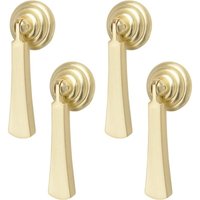 4er-Pack gebürstete Tropfengriffe aus massivem Gold mit Befestigungsschrauben für Schränke, Schubladen, Türen und dekorative/lange Möbel. - KZQ 4er-Pack gebürstete Tropfengriffe aus massivem Gold mit Befestigungsschrauben für Schränke, Schubladen, Türen und dekorative/lange Möbel. - KZQ von KZQ