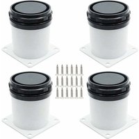 4er-Set verstellbare Möbelbeine – Edelstahl – mit Schrauben – Weiß – Höhe 5 cm 4er-Set verstellbare Möbelbeine – Edelstahl – mit Schrauben – Weiß – Höhe 5 cm von KZQ