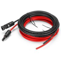 KZQ - 5 Meter 12 awg Solarpanel-Verlängerungskabel mit MC4-Buchse und Stecker-Adapter-Set (5 m rot + 5 m schwarz) von KZQ