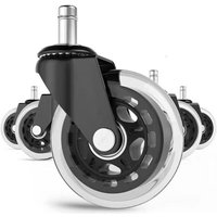 5er-Pack Bürostuhlrollen – Gummi-Ersatzrollen – 3-Zoll-Universal-Stuhlrollen, Hochleistungs-Stuhlrollen, geräuschlos, passt auf 98 % aller Stühle, von KZQ