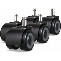 5er Set Bürostuhlrollen - 11 x 22 mm - Doppelrad-Design - Kein Verkratzen des Bodens - Durchmesser: 50 mm 5er Set Bürostuhlrollen - 11 x 22 mm - Doppelrad-Design - Kein Verkratzen des Bodens - Durchmesser: 50 mm von KZQ