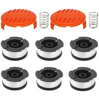 6er-Pack Fadenspulen mit 2 Abdeckungen für Fadentrimmer von Black & Decker, Ersatz-Spulenkappe für Rasenmäher mit automatischer Zuführung, Fadenset 6er-Pack Fadenspulen mit 2 Abdeckungen für Fadentrimmer von Black & Decker, Ersatz-Spulenkappe für Rasenmäher mit automatischer Zuführung, Fadenset von KZQ