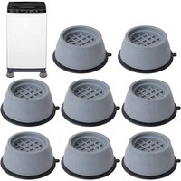 8 Stück Fußpolster für Waschmaschinen, feuchtigkeitsbeständig, stoßfest, Anti-Rutsch-Matte, stoßfeste Gummi-Fußpolster, kompatibel mit Waschmaschinen von KZQ