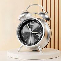 KZQ - Analoger Retro-Wecker – Doppelglocke ohne Ticken – Vintage – wiederaufladbar – lautes Quarz – mit Nachtlicht – für Kinder – Tiefschlaf – Schwarz KZQ - Analoger Retro-Wecker – Doppelglocke ohne Ticken – Vintage – wiederaufladbar – lautes Quarz – mit Nachtlicht – für Kinder – Tiefschlaf – Schwarz von KZQ