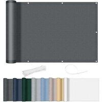 Balkonsichtschutz 90 x 200 cm, wasserdicht, blickdicht, winddicht, mit Löchern und Kabelbindern, für Außenterrasse, Anthrazit Balkonsichtschutz 90 x 200 cm, wasserdicht, blickdicht, winddicht, mit Löchern und Kabelbindern, für Außenterrasse, Anthrazit von KZQ