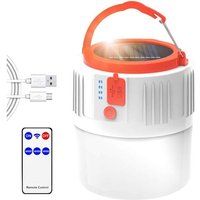 Campingleuchte, Solar/USB wiederaufladbare LED-Campinglaterne mit Fernbedienung für Zelt, IP45 wasserdicht, 1200 mAh, Hängeleuchte für Wandern, von KZQ