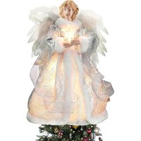 Christbaumspitze Engel 32 cm – Engelfigur mit silbernen Federflügeln – Edle Dekoration für Baum und Haus Christbaumspitze Engel 32 cm – Engelfigur mit silbernen Federflügeln – Edle Dekoration für Baum und Haus von KZQ