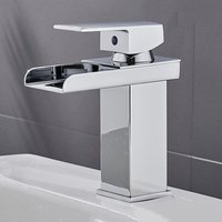 Chrom-Wasserfall-Badezimmerarmatur, Edelstahl-Waschbeckenarmatur, Einhebel-Wasserfall-Waschbeckenarmatur, kurz von KZQ
