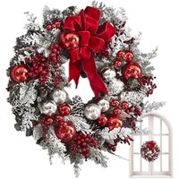 Dekorativer Kranz – 40 cm lange Lichterkette zum Aufhängen – batteriebetriebene Dekoration – Winterkranz für Tür, Fenster, Zuhause Dekorativer Kranz – 40 cm lange Lichterkette zum Aufhängen – batteriebetriebene Dekoration – Winterkranz für Tür, Fenster, Zuhause von KZQ