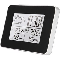 Digitaler Wecker mit Schlummerfunktion, digitale Wetterstation, Uhr, Thermometer, Hygrometer, kabellos, für drinnen und draußen, großes LCD-Display Digitaler Wecker mit Schlummerfunktion, digitale Wetterstation, Uhr, Thermometer, Hygrometer, kabellos, für drinnen und draußen, großes LCD-Display von KZQ
