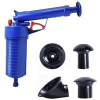 Druckluft-Toilettenabflussreiniger, Pumpe für Küchenspüle, Waschbecken mit 4 verschiedenen Saugnäpfen (blau) von KZQ