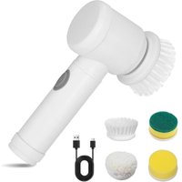 Elektrische Reinigungsbürste, 4-in-1-Elektro-Reinigungsbürste, wiederaufladbare rotierende Handbürste, für Badezimmer, Boden, Fliesen, Badewanne, von KZQ