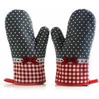 Feuerfeste Grillhandschuhe, Topflappen aus Baumwolle. Ofenhandschuhe zum Schutz der Hände. Einheitsgröße im 2er-Pack. 28 cm. von KZQ