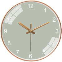 KZQ - Hellgrün) Leise Wanduhr 12 Zoll Schlafzimmer Wohnzimmer skalenfreie runde Uhr einfache Mode kreative Wanduhr Wanddekoration von KZQ