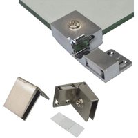 KZQ - 1 Paar rahmenlose Glastürscharniere, seitlich eingelassene Glasschränke, Duschtürscharniere, Ersatzteile für Schränke und Glastüren für Möbel von KZQ