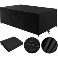 KZQ - 1 Stück 210D Gartentisch-Abdeckung (schwarz) Outdoor-Gartenmöbel-Abdeckung 210 x 110 x 70 cm Oxford wasserdicht Winddicht UV-Schutz Rechteckige von KZQ