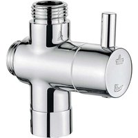KZQ - 1-Wege-Absperrventil, Messing verchromt, universeller Duschschalter-Einlass (G1/2 Zoll) und 2 Auslässe (G1/2 Zoll) für Handbrause und feste von KZQ