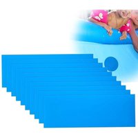 KZQ - 10 quadratische Pool-Reparaturflicken-Set, selbstklebende Poolfolien-Reparatur, Reparaturflicken-Set für Schlauchboote (blau) von KZQ