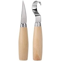 KZQ - 150 mm 2-teiliges Holzschnitzwerkzeug-Set, Holzschnitzmeißel-Set, DIY-Werkzeugset für die Holzbearbeitung, gerade und gebogene Messer für von KZQ