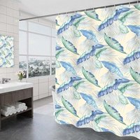 KZQ - 180 x 200 cm Duschvorhang mit 12 Haken, schnelltrocknend (Laken), wasserdichtes Polyestergewebe, maschinenwaschbar, Badezimmervorhänge von KZQ