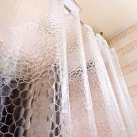 KZQ - 180x200cm (71x79inch) Geometrischer Duschvorhang, Stoffduschvorhang Dicker wasserdichter durchscheinender Umweltschutz Duschvorhang für von KZQ