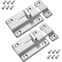 KZQ - 2 Stück Türriegel aus Edelstahl, Türschloss mit Schrauben, Riegelriegel für Innentüren, Badezimmer, wc, Schlafzimmertür, 10,2 cm von KZQ