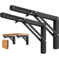 KZQ - 2 Stück schwarze Halterung – 250 mm Edelstahl-Klappregalhalterung, Klappkonsolenhalterung für Wandregale, Tragkraft 80 kg KZQ - 2 Stück schwarze Halterung – 250 mm Edelstahl-Klappregalhalterung, Klappkonsolenhalterung für Wandregale, Tragkraft 80 kg von KZQ