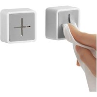 KZQ - 2 Stück selbstklebender Handtuchclip fürs Badezimmer (grau), selbstklebende Handtuchhaken für die Tür, abs, selbstklebender Handtuchhalter, von KZQ