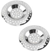 KZQ 2er-Pack Abflussfilter, Spülbeckensieb aus Edelstahl, Duschhaarfilter, 2,8-Zoll-Gitter für die Küchenspüle, rostfrei und schnell ablaufend, von KZQ
