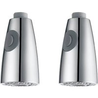 KZQ - 2er-Pack Küchenarmatur-Spray, 2 Düsen, Ersatz-Wasserhahn-Kopfbrause für Wasserhahn, Ersatzbrause für Küchenmischer, Chrom, G1/2 Zoll KZQ - 2er-Pack Küchenarmatur-Spray, 2 Düsen, Ersatz-Wasserhahn-Kopfbrause für Wasserhahn, Ersatzbrause für Küchenmischer, Chrom, G1/2 Zoll von KZQ