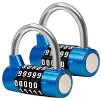KZQ - 2er-Set) blaues Vorhängeschloss mit 5-stelligem Code – 65 x 65 x 30 cm – rückstellbar und wasserdicht für den Innen- und Außenbereich – von KZQ